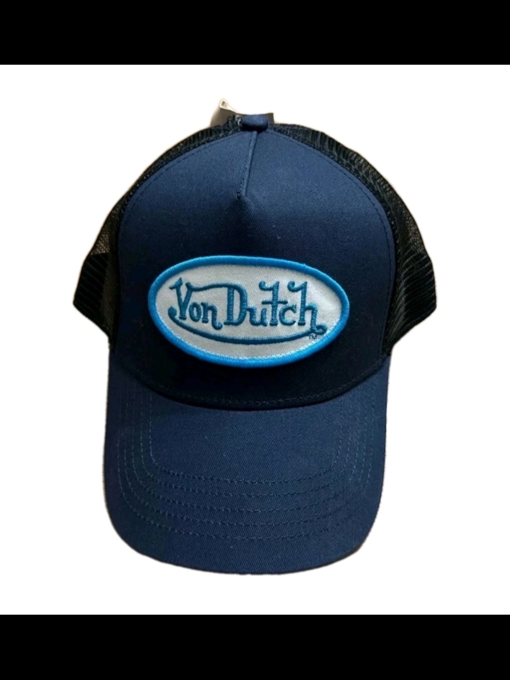 Von Dutch Hat Cap Snap Mesh Trucker Patch One Size Navy Blue